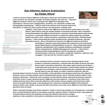 Doc marten advert evaluation