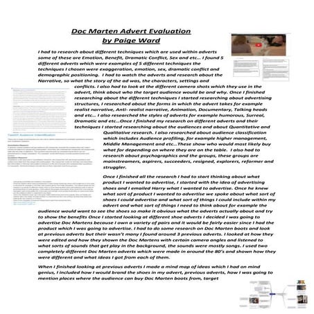 Doc marten advert evaluation