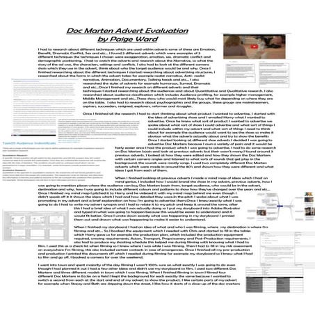 Doc marten advert evaluation