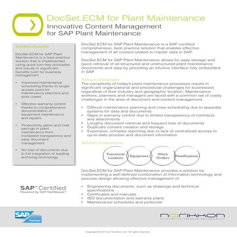DocSet for SAP Plant Maintenance