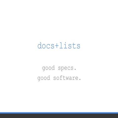 docs+lists - software specification tool