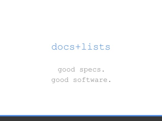 docs+lists - software specification tool