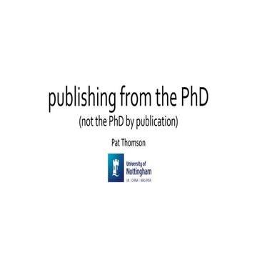 Doctoral publishing plan