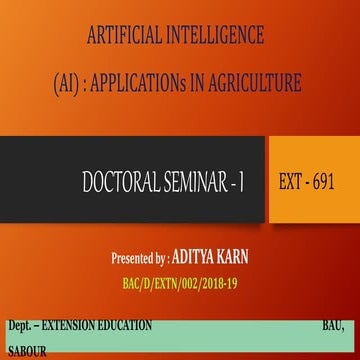Artificial Intelligence (AI): Applications in agriculture