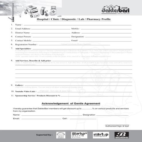 Hospital/Clinic/Lab/Diagnostic/Pharmacy(Doctor Chamber only) | PDF