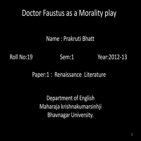 Doctor faustus as a morality play renaissance literature