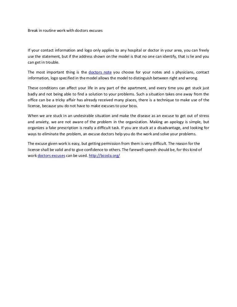 doctors excuses doctors note for stress and anxiety