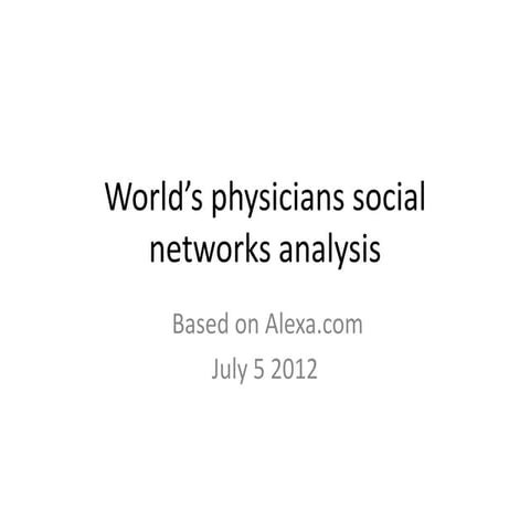 Doctors networks analysis (eng)