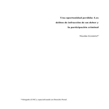 Los delitos de infracción de deber - Gambini