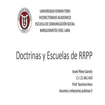 Doctrinas y escuelas de rrpp