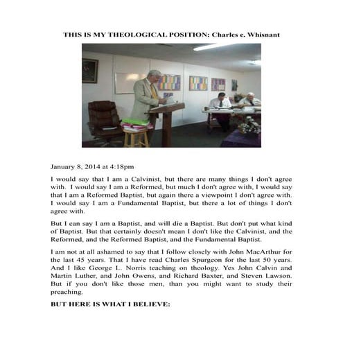 Doctrine: My Positon on Doctrine