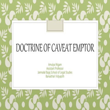 Doctrine of caveat emptor