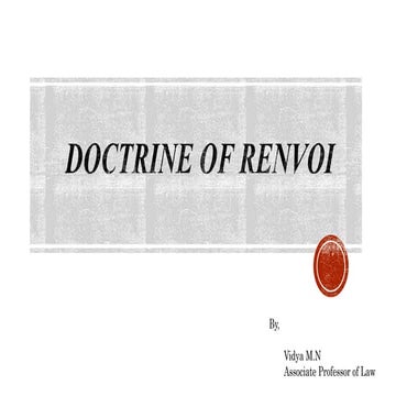 Application of Doctrine of Renvoi by foreign courts under conflict of laws