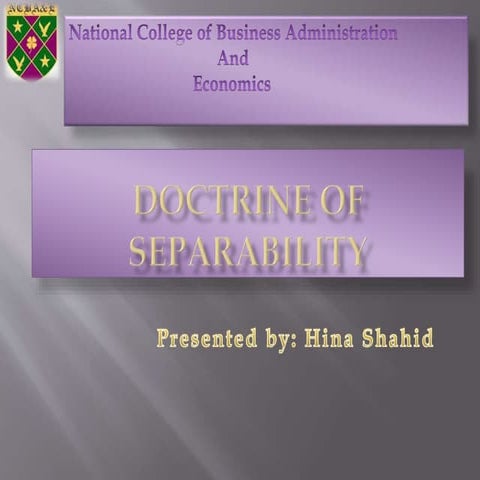 Doctrine of separability