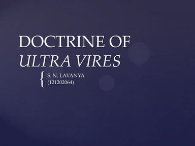 Doctrine of Ultra Vires