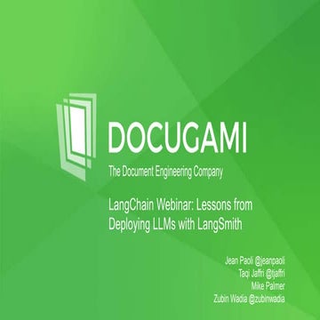 LangChain + Docugami Webinar