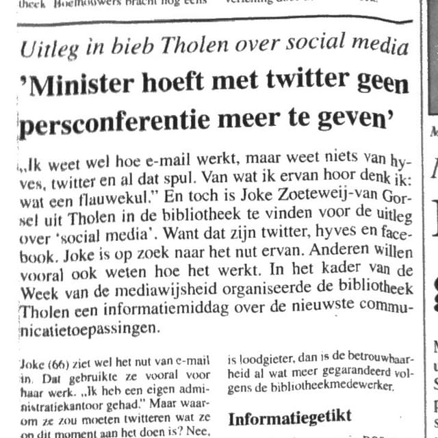 Week van de Mediawijsheid in Bibliotheek Tholen