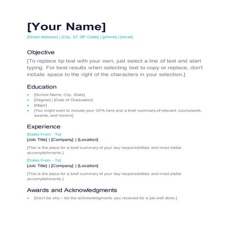 Cv template | DOCX