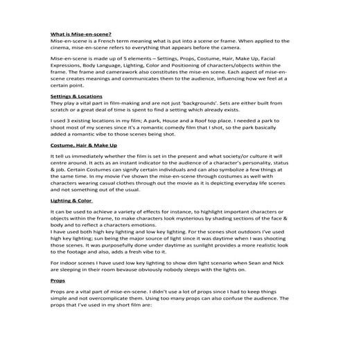 Mise-en-scene Note