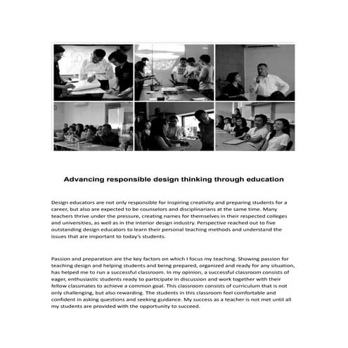 Advancing responsible design thinking through education