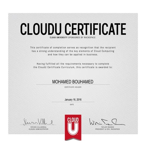 cloudu certification