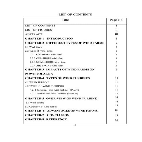 Document--Different types of wind farms. | DOCX
