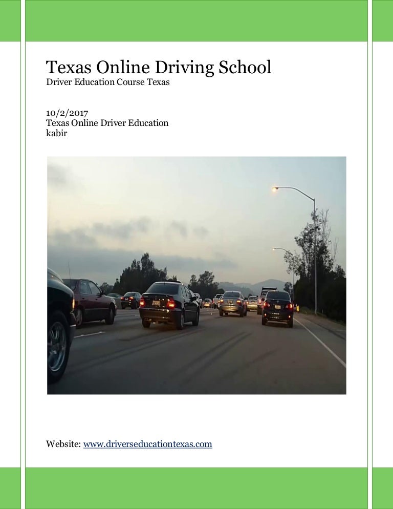 Online Drivers Ed >> Texas Drivers Ed Online Online Drivers Ed >> Texas Drivers Ed Online