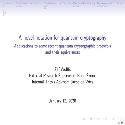 Diagrammatic Notation for Quantum Cryptography | PPT