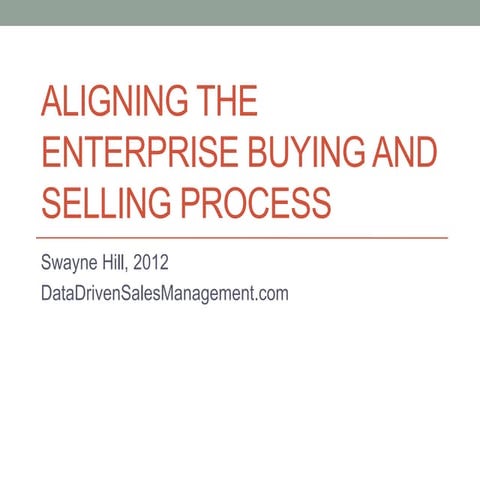 Align Enterprise Buying to Selling Process