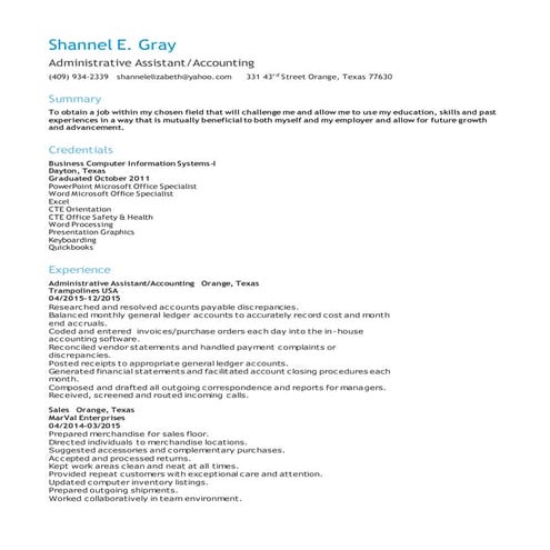Doris McCoy Resume | PDF