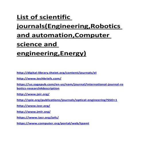 List of Scientific journals