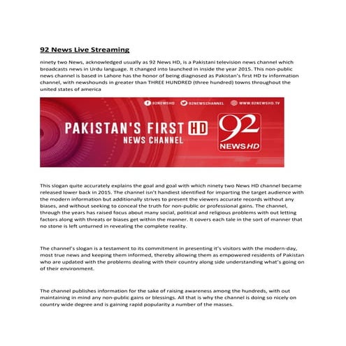 24 News Live Streaming | PDF