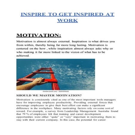 Inspire to Get Inspired At Work