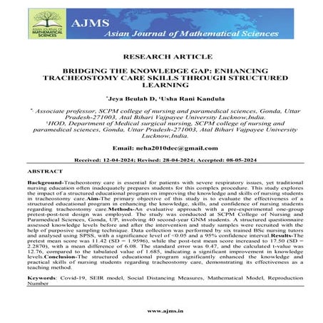BRIDGING THE KNOWLEDGE GAP: ENHANCING TRACHEOSTOMY CARE SKILLS THROUGH STRUCT...