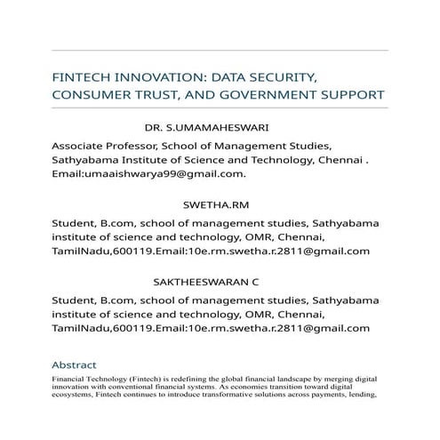Basics of Fintech Notes Unit 1 to Unit 3 | PDF
