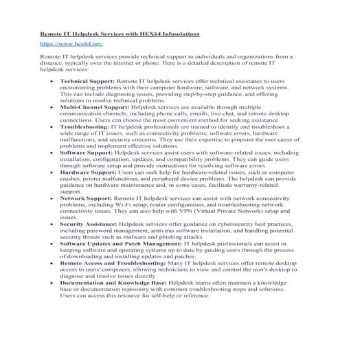 Outsource Your IT Helpdesk | PDF