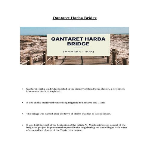 Qantaret Harba Bridge - Samarra - Iraq | PDF