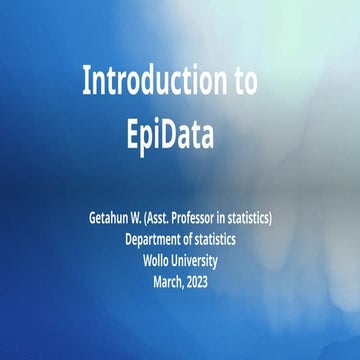 Introduction to EpiData | PPTX