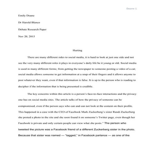 Social Media Hurting