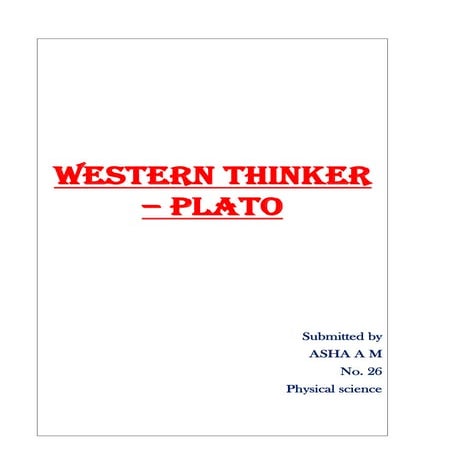 Plato the Western Thinker