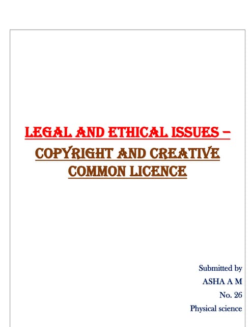 Copyright and creative content licence