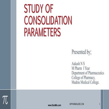 Study of consolidation Parameters