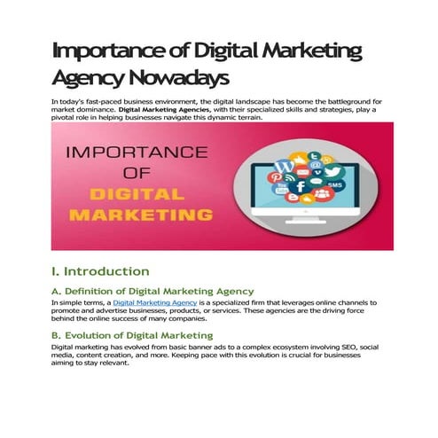 Importance of Digital Marketing Agency Nowadays