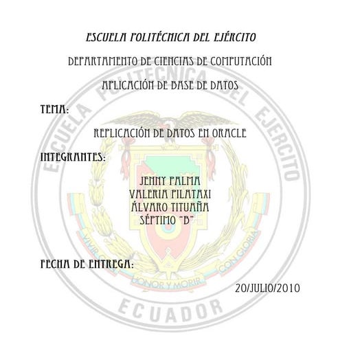 Replicacion de datos en Oracle