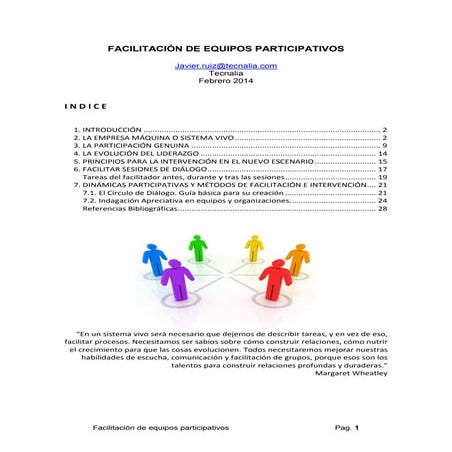 Facilitación Participativa de Equipos. Documentación Fundamentos. 2014