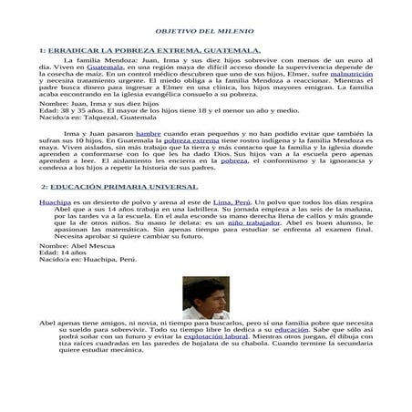 Documentales objetivos milenio