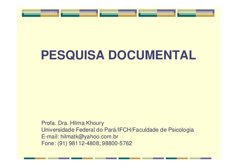 Pesquisa Documental ou Análise de Documentos
