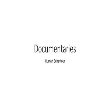 Documentaries human behaviour