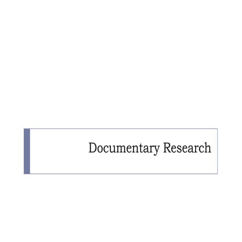 Documentary Research