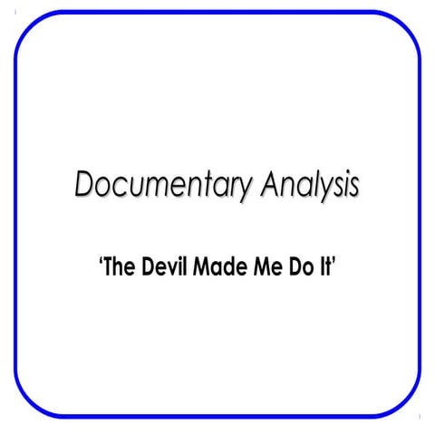 Documentary analysis 1